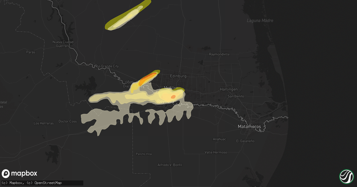 Hail map in San Juan, TX on May 17, 2024