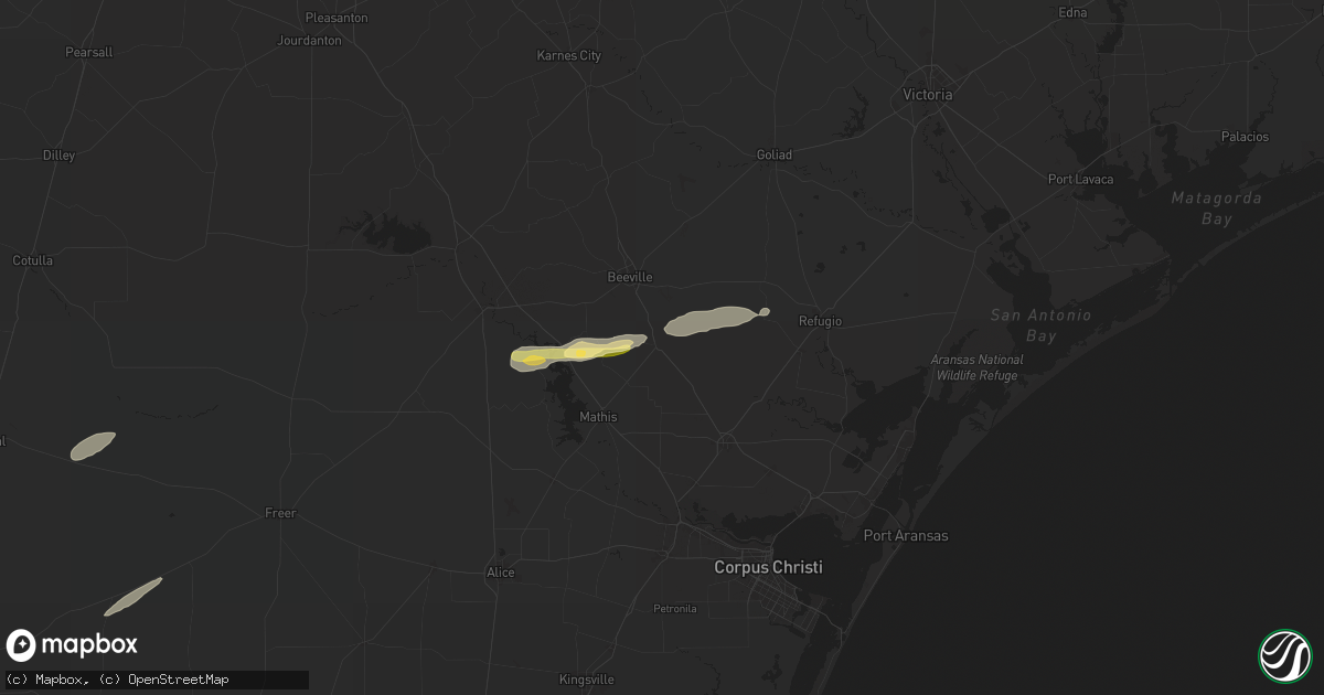 Hail map in Skidmore, TX on May 17, 2024