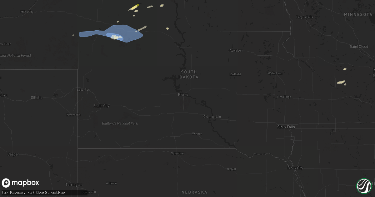 Hail map in South Dakota on May 17, 2024
