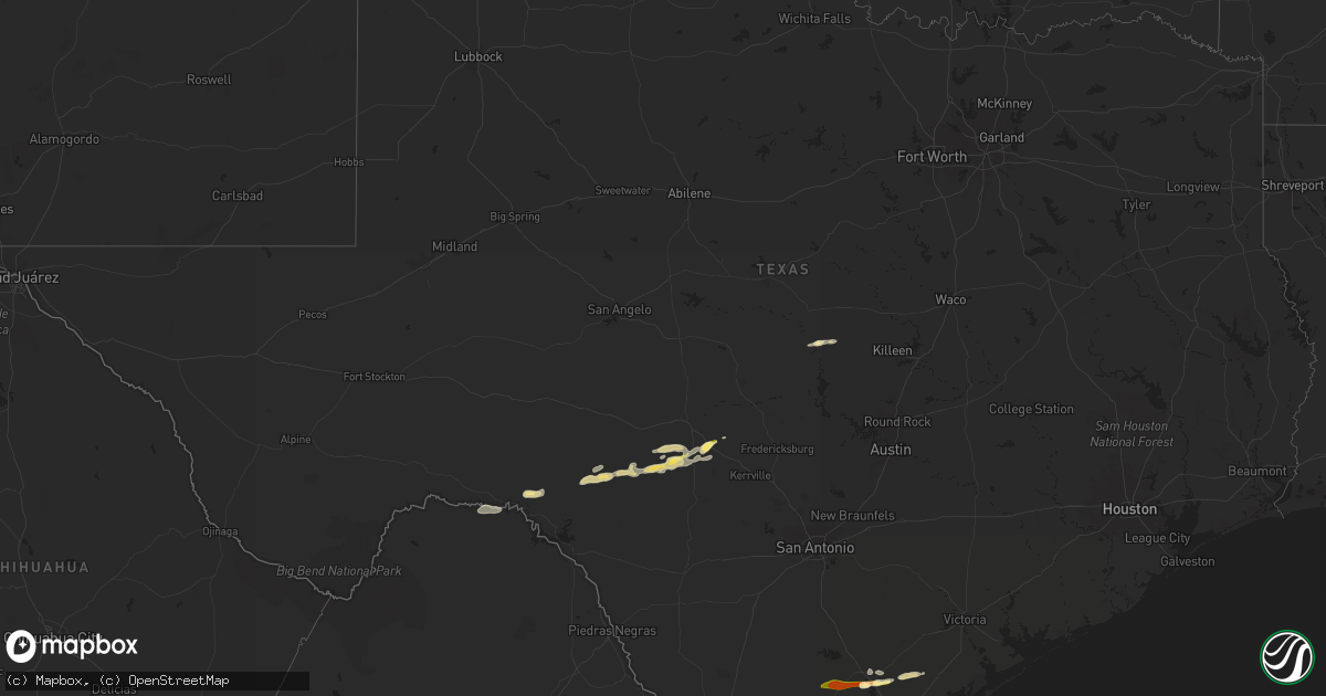 Hail map in Texas on May 17, 2024