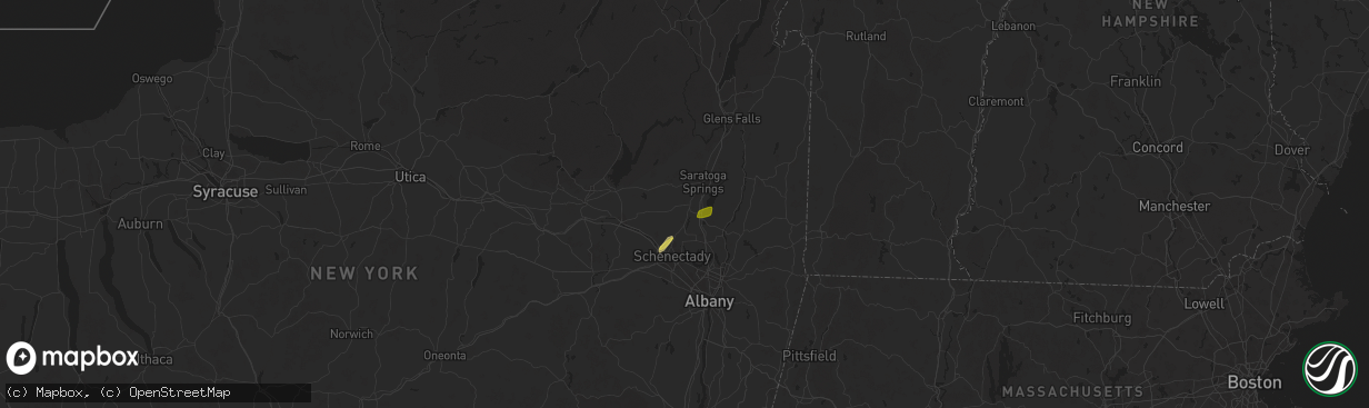 Hail map in Ballston Spa, NY on May 17, 2025
