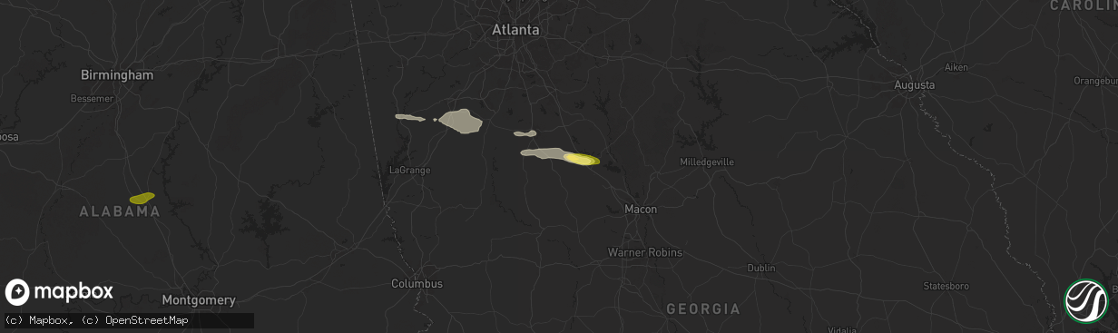 Hail map in Barnesville, GA on May 17, 2025