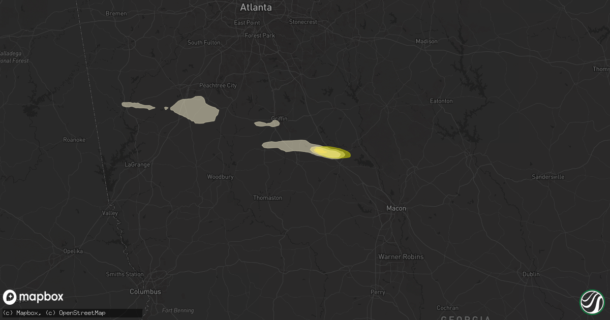 Hail map in Barnesville, GA on May 17, 2025