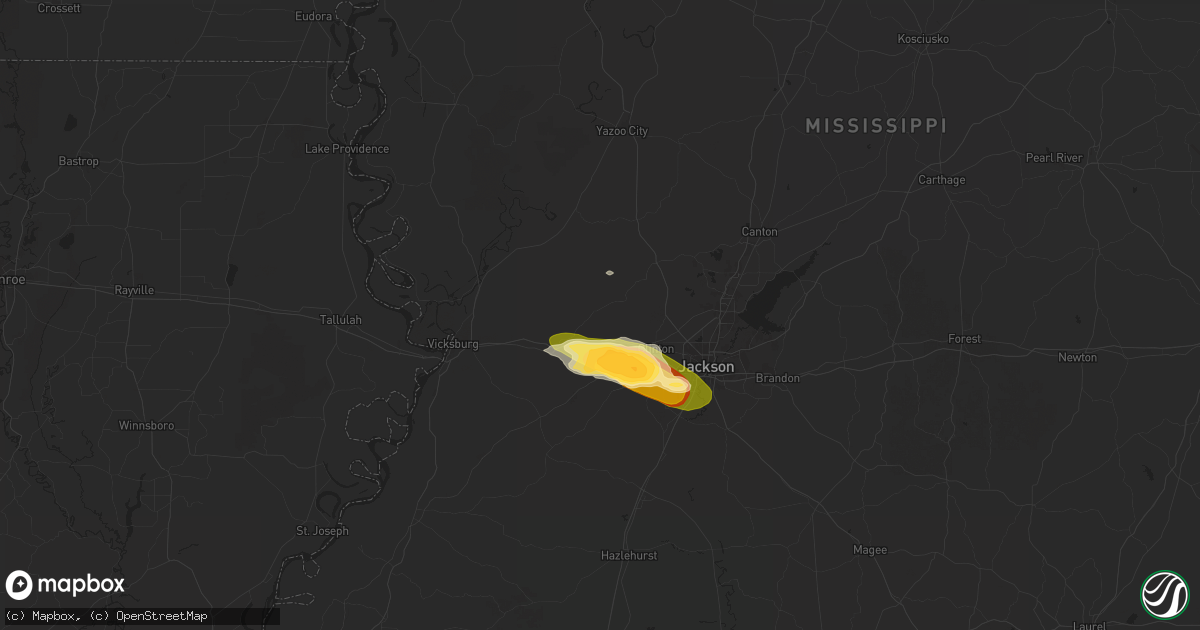 Hail map in Bolton, MS on May 17, 2025
