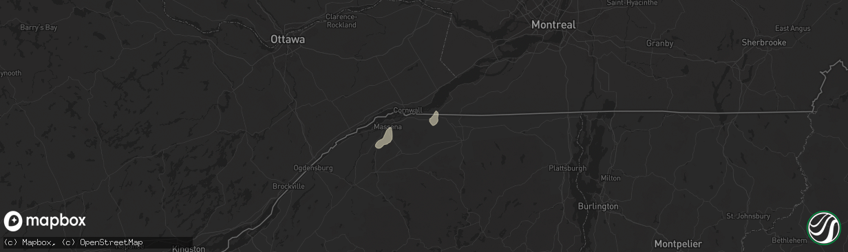 Hail map in Bombay, NY on May 17, 2025