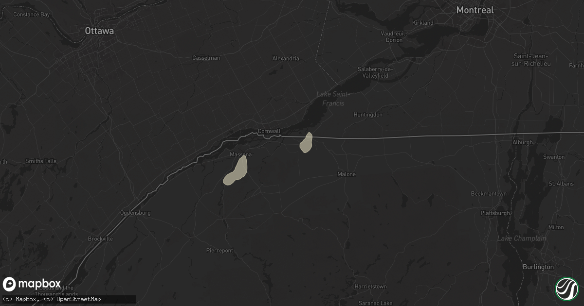 Hail map in Bombay, NY on May 17, 2025