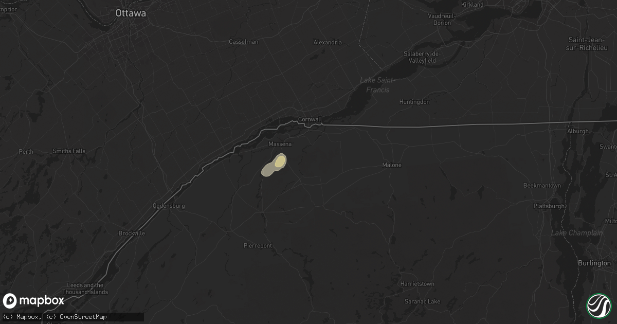 Hail map in Brasher Falls, NY on May 17, 2025