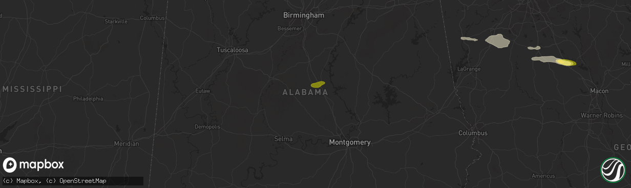Hail map in Clanton, AL on May 17, 2025