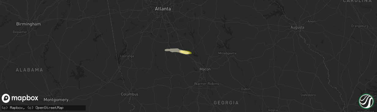 Hail map in Forsyth, GA on May 17, 2025