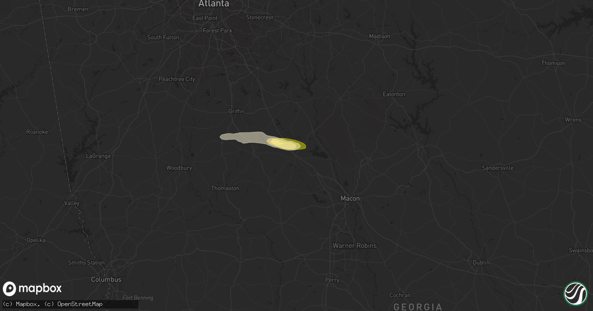 Hail map in Forsyth, GA on May 17, 2025