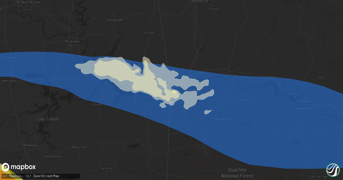 Hail map in Fort Smith, AR on May 17, 2025