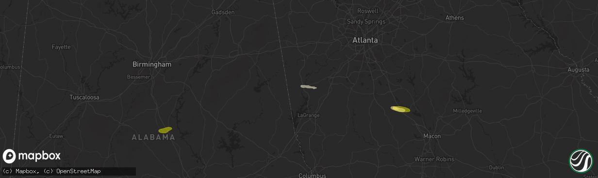 Hail map in Franklin, GA on May 17, 2025