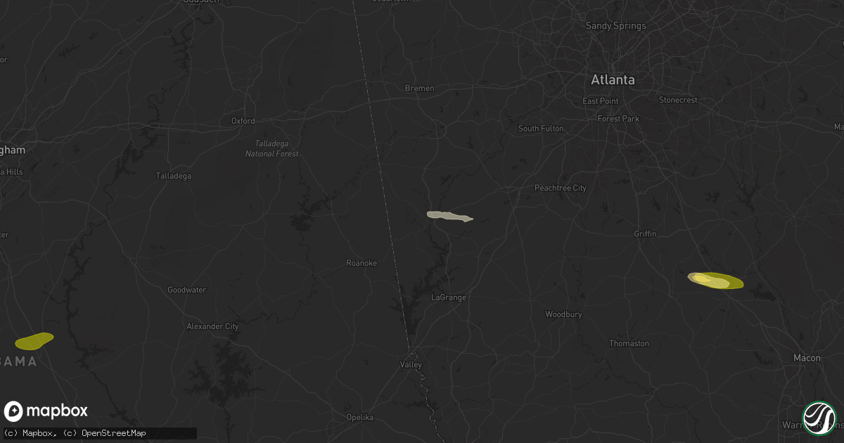 Hail map in Franklin, GA on May 17, 2025
