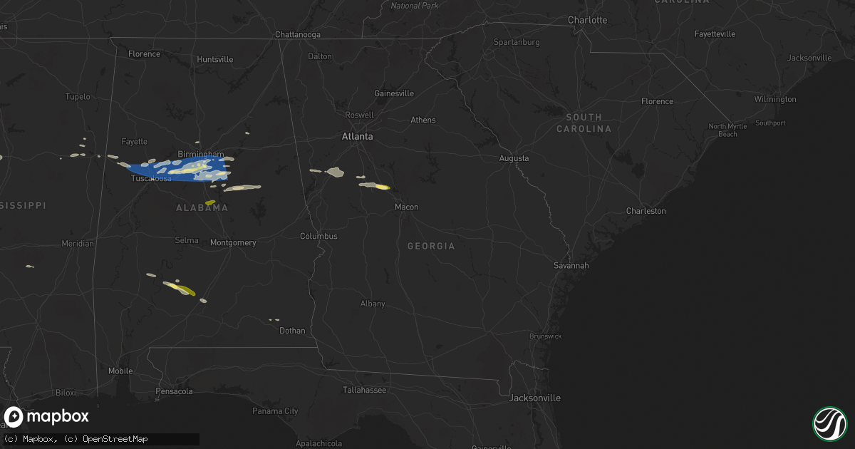 Hail map in Georgia on May 17, 2025