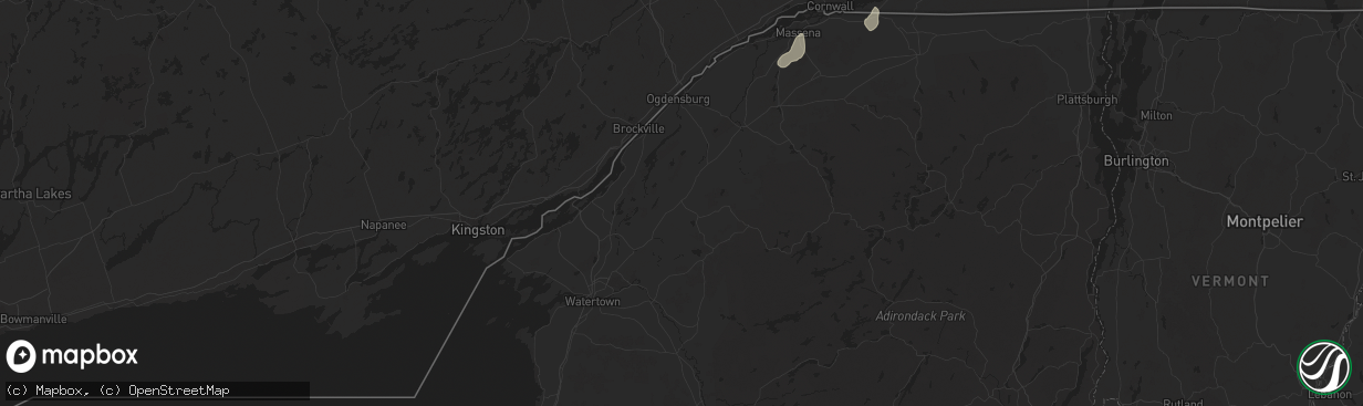 Hail map in Gouverneur, NY on May 17, 2025