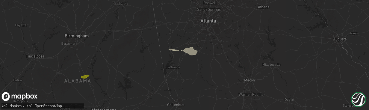 Hail map in Grantville, GA on May 17, 2025