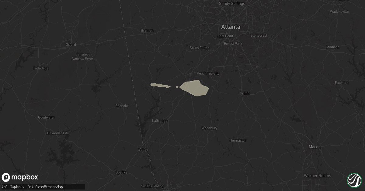 Hail map in Grantville, GA on May 17, 2025