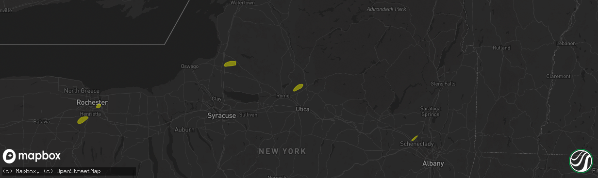 Hail map in Holland Patent, NY on May 17, 2025
