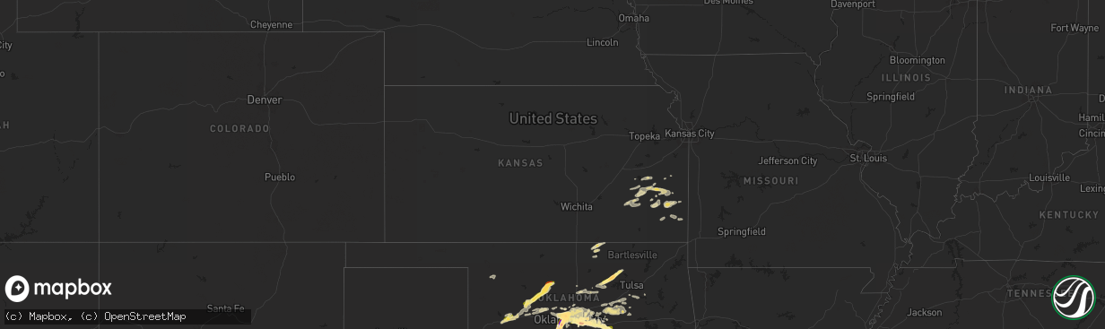 Hail map in Kansas on May 17, 2025