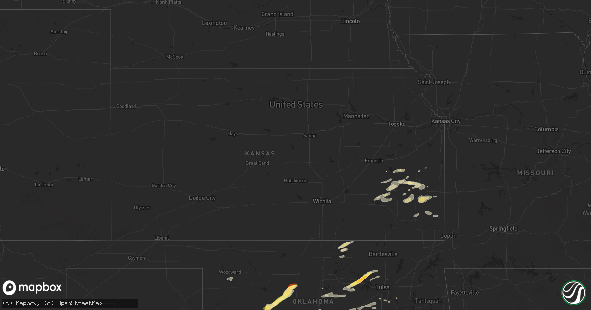 Hail map in Kansas on May 17, 2025