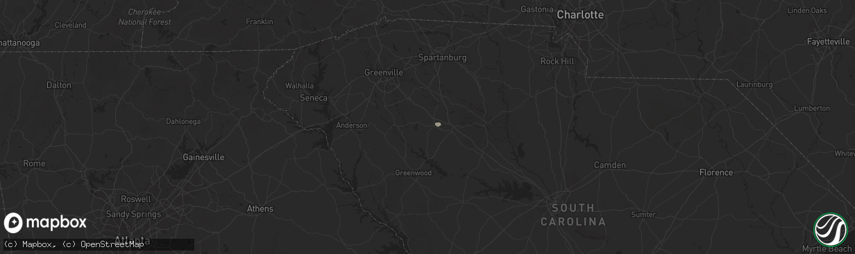 Hail map in Laurens, SC on May 17, 2025