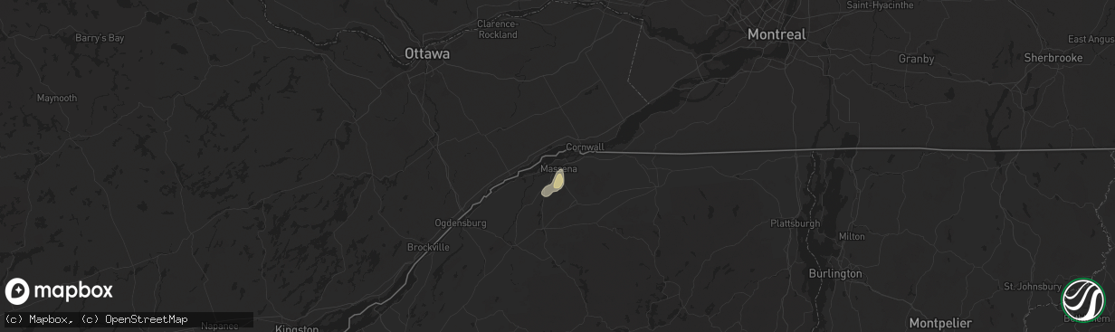 Hail map in Massena, NY on May 17, 2025