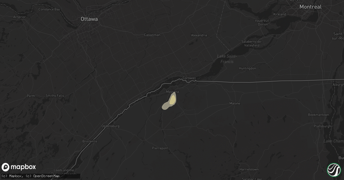 Hail map in Massena, NY on May 17, 2025