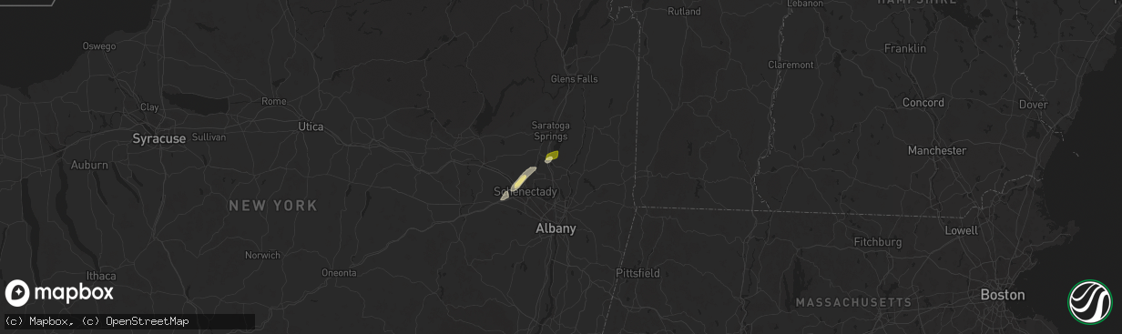 Hail map in Mechanicville, NY on May 17, 2025
