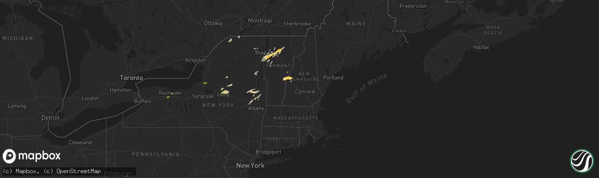 Hail map in New Hampshire on May 17, 2025