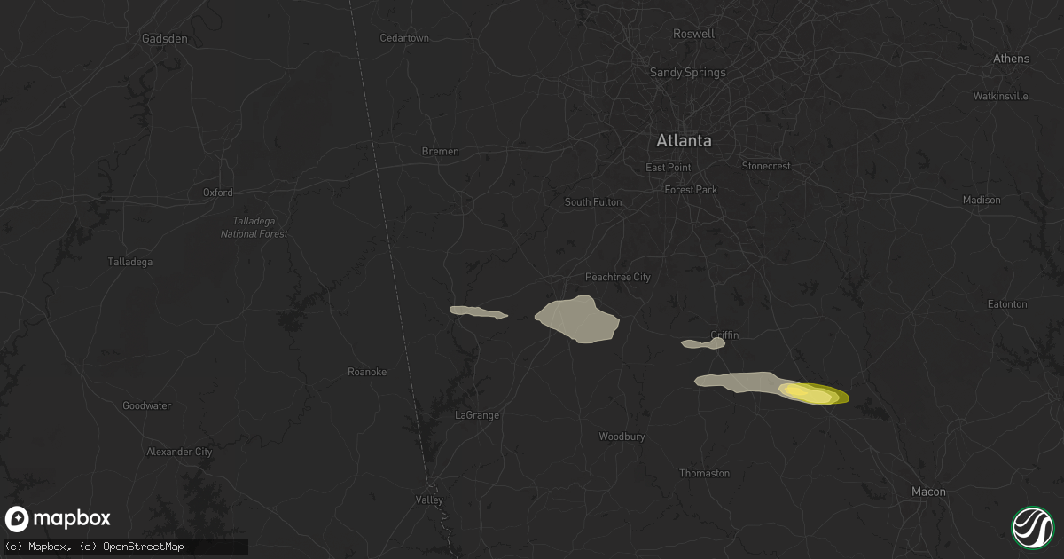 Hail map in Newnan, GA on May 17, 2025