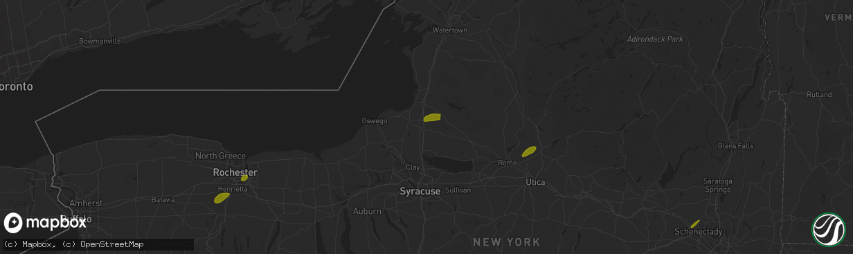 Hail map in Parish, NY on May 17, 2025