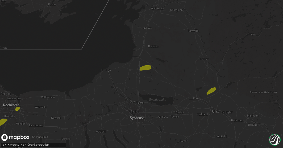 Hail map in Parish, NY on May 17, 2025