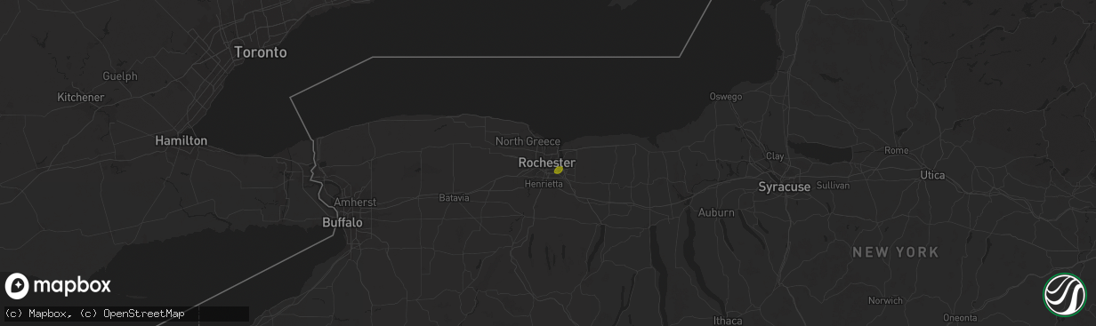 Hail map in Rochester, NY on May 17, 2025