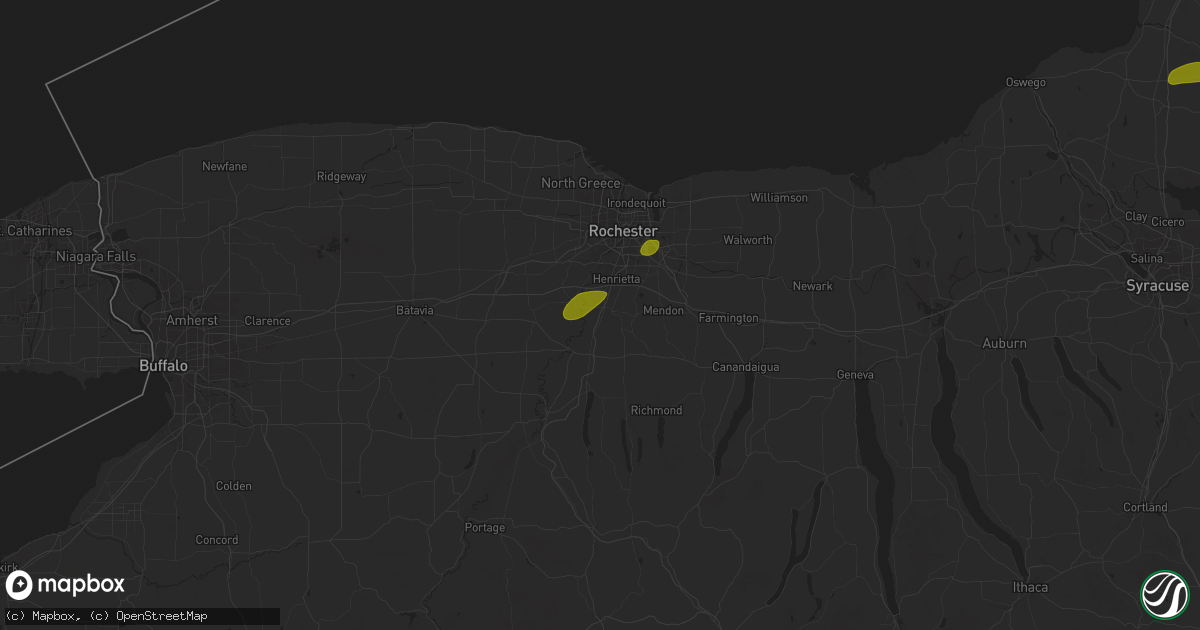 Hail map in Rush, NY on May 17, 2025