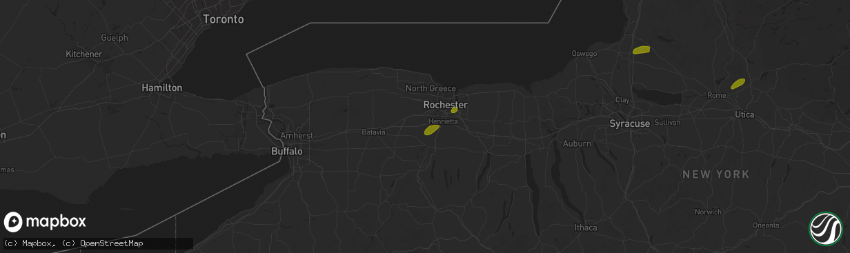 Hail map in Scottsville, NY on May 17, 2025