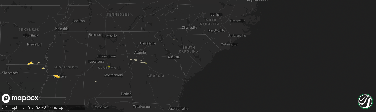 Hail map in South Carolina on May 17, 2025