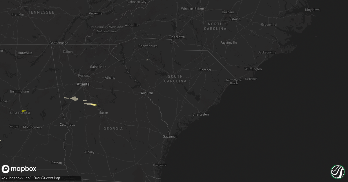 Hail map in South Carolina on May 17, 2025