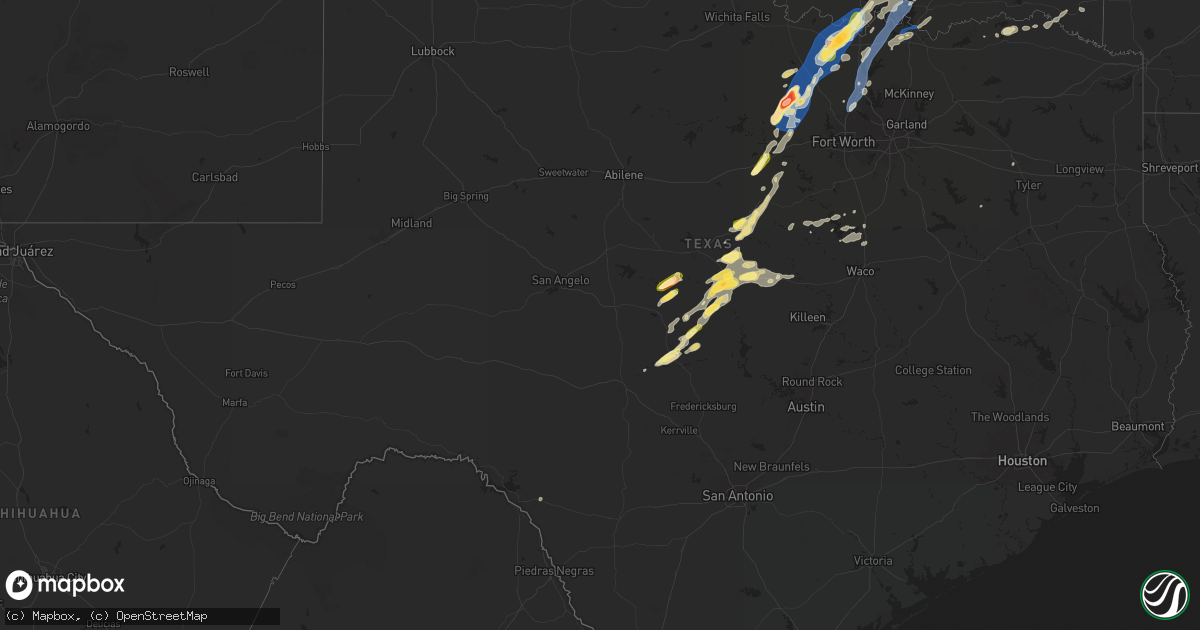 Hail map in Texas on May 17, 2025