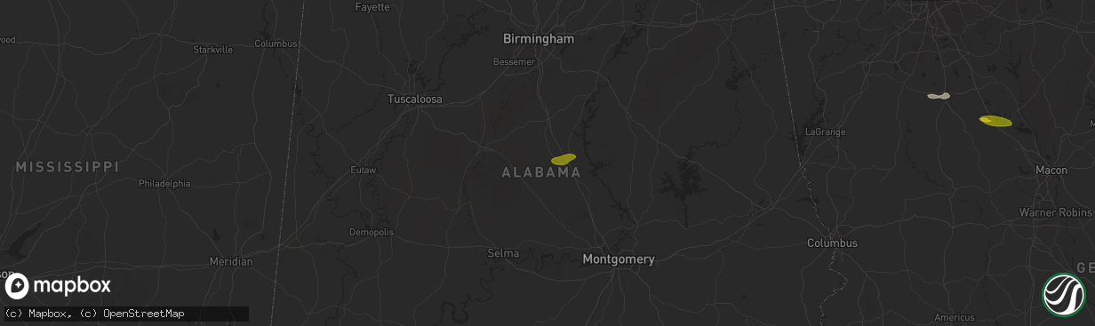 Hail map in Thorsby, AL on May 17, 2025