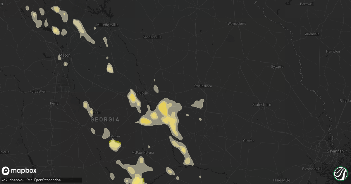 Hail map in Adrian, GA on May 17, 2026