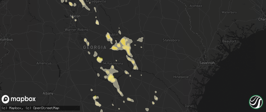 Hail map in Ailey, GA on May 17, 2026