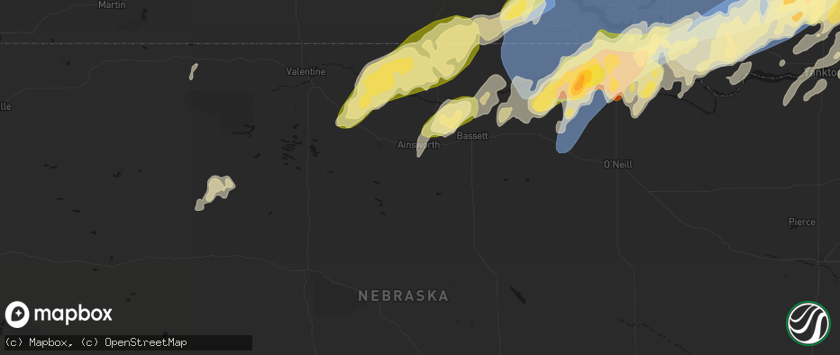 Hail map in Ainsworth, NE on May 17, 2026