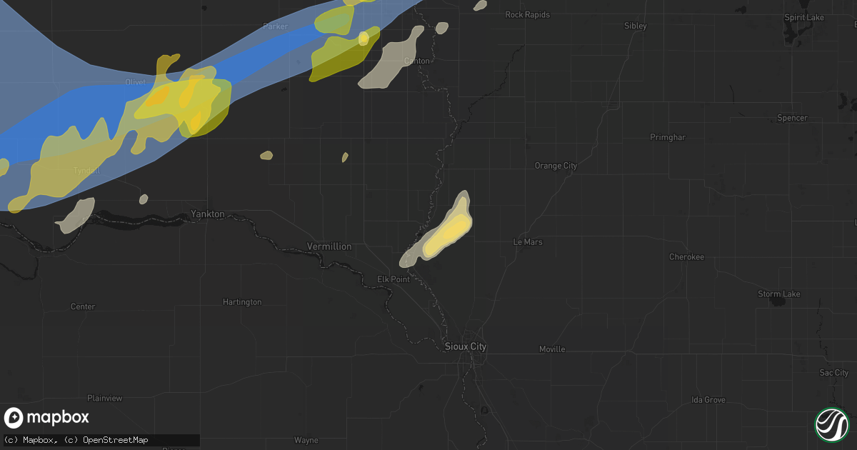 Hail map in Akron, IA on May 17, 2026
