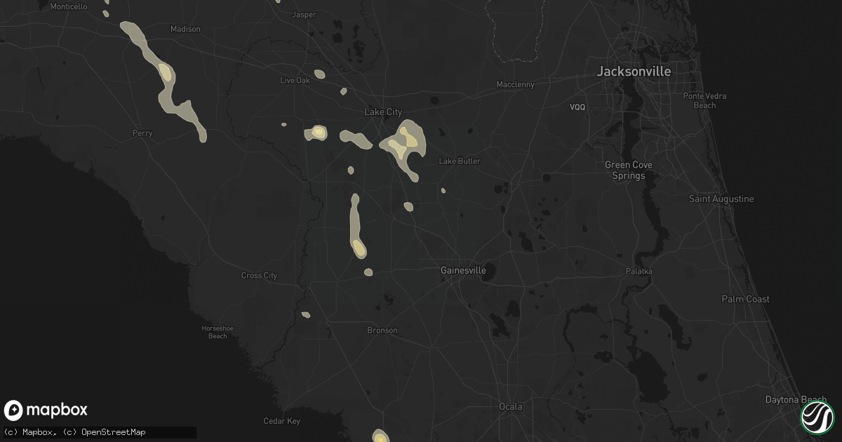 Hail map in Alachua, FL on May 17, 2026