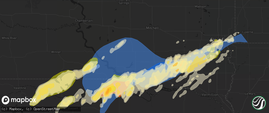 Hail map in Armour, SD on May 17, 2026
