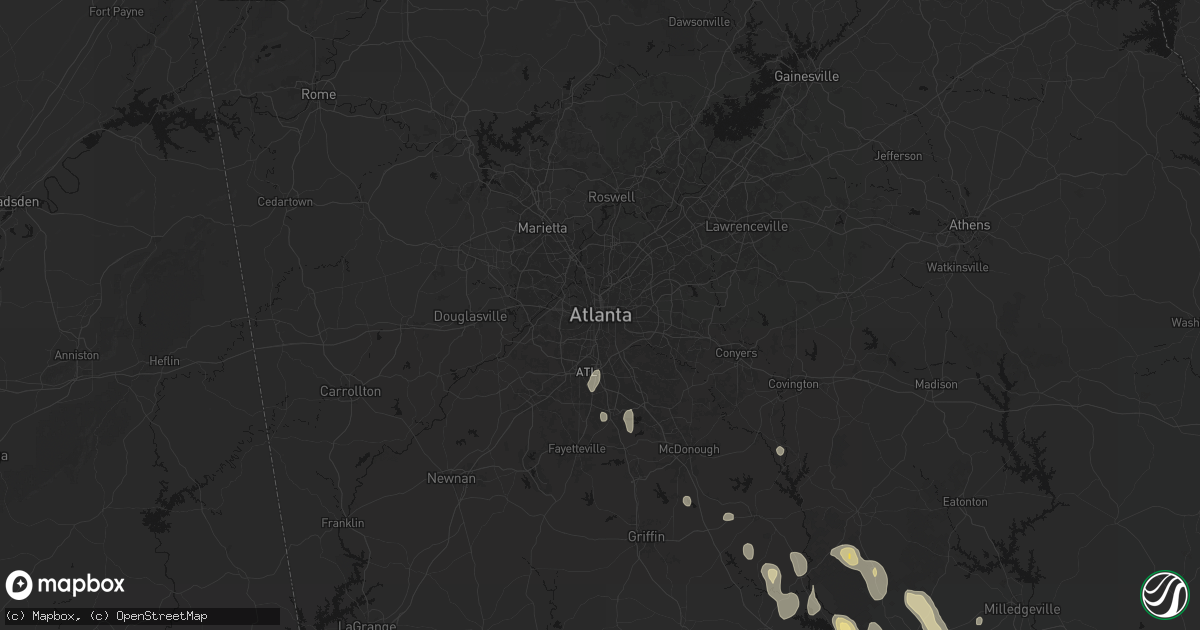 Hail map in Atlanta, GA on May 17, 2026