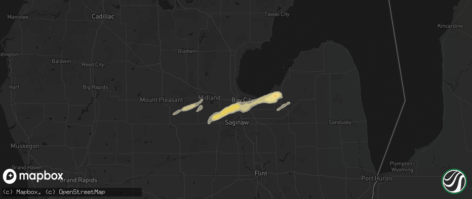Hail map in Bay City, MI on May 17, 2026