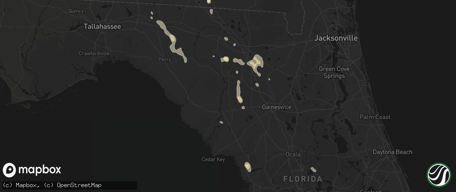 Hail map in Bell, FL on May 17, 2026