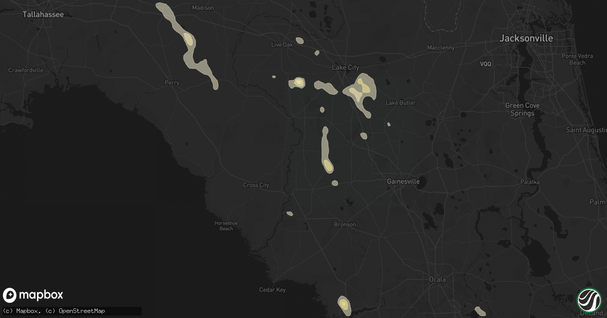 Hail map in Bell, FL on May 17, 2026