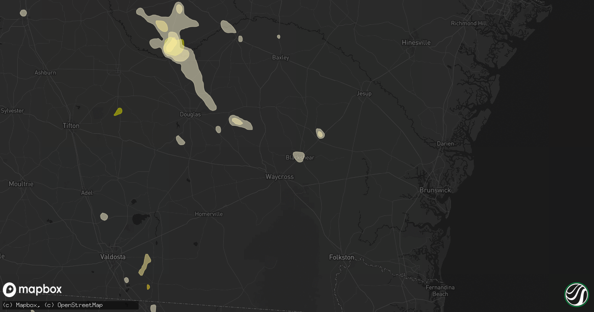 Hail map in Blackshear, GA on May 17, 2026